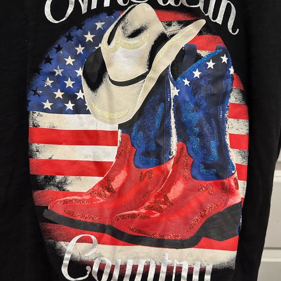 Cato Womens 22/24W Long Sleeve T-shirt Jersey black shirt American Country‎ Plus - Picture 3 of 4